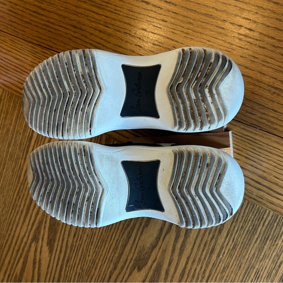 Sam Edelman Meena Black & Cream Frayed Fabric Striped Chunky Sneakers Size 5 - Picture 8 of 8